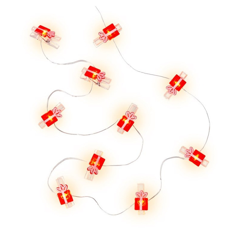 Stringa di luce 10 led goobay con clip per foto con timer rosso