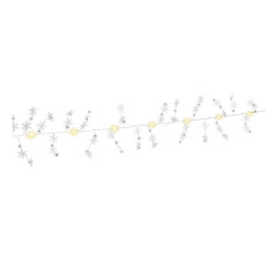 Stringa di luce 10 led goobay fiocchi di neve in filo con timer bianco