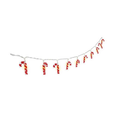 Stringa di luce 10 led goobay candy canes con timer bianco/rosso