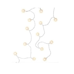 Stringa di luce 20 led goobay palle di neve con timer bianco caldo
