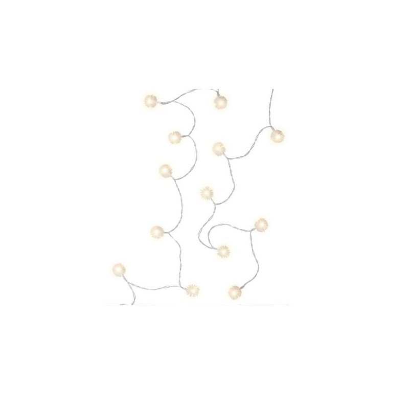 Stringa di luce 20 led goobay palle di neve con timer bianco caldo