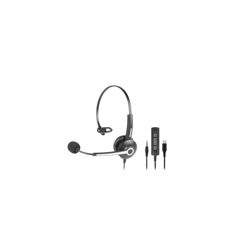 Cuffia hamlet renova headset con microfono usb-c jack 3,5mm nero