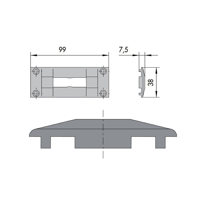 Contropiastra cisa per serrature 38x99mm [06287.02.0]