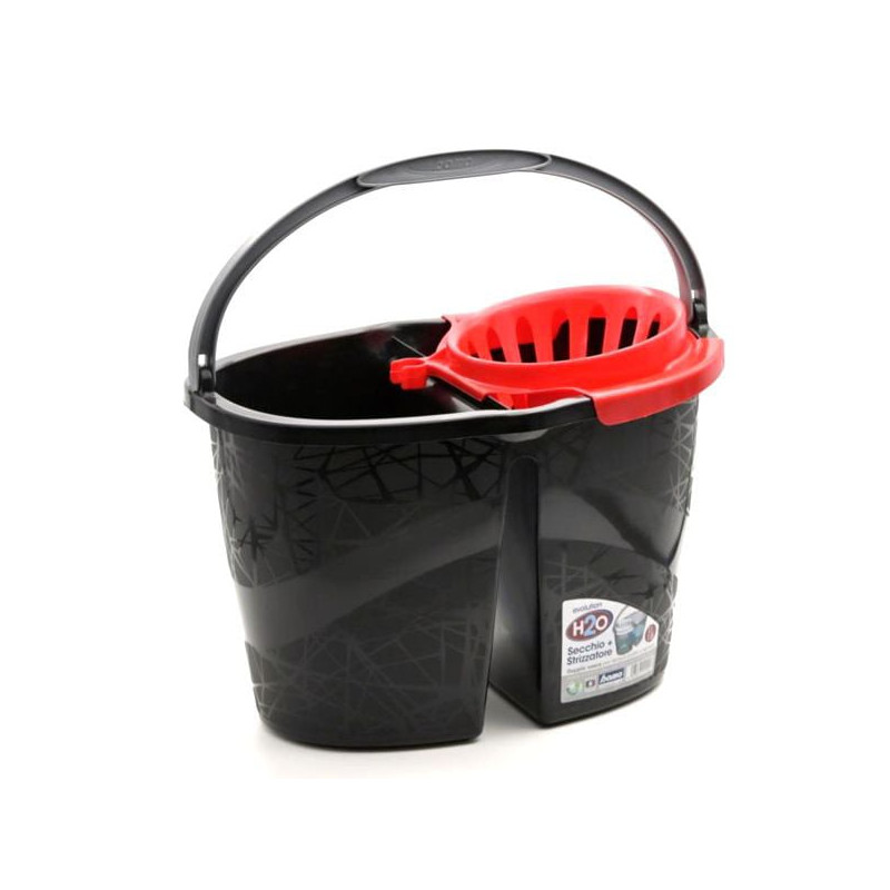 Secchio mocio lavapavimenti bama h2o con strizzatore 18l [11145]