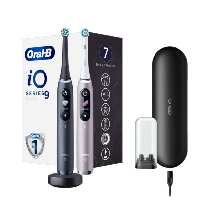 Spazzolino elettrico oral-b io series 9 duo 2pz nero/rosa [io