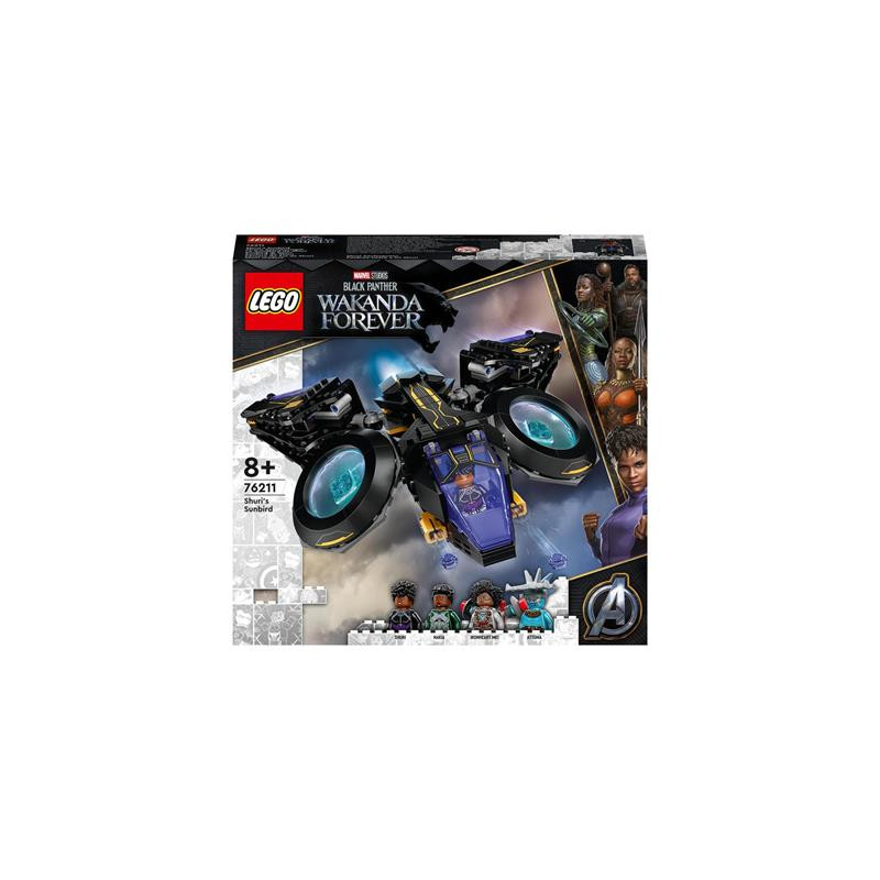 Gioco creativo lego marvel 76211 black panther sunbird di shuri 355pz