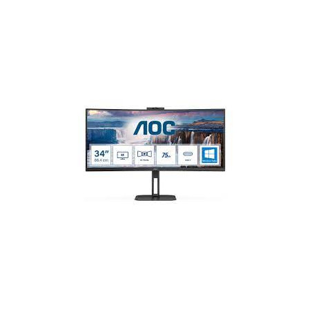 Monitor led 34'' aoc v5 cu34v5cw wide quad hd 3440x1440p