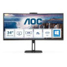 Monitor led 34'' aoc v5 cu34v5cw wide quad hd 3440x1440p