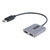 Adattatore displayport startech.com a 2 x hdmi 11.8'' nero/grigio