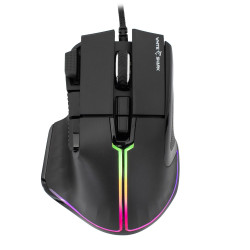 Mouse gaming white marrok rgb usb 12000dpi 9 tasti nero