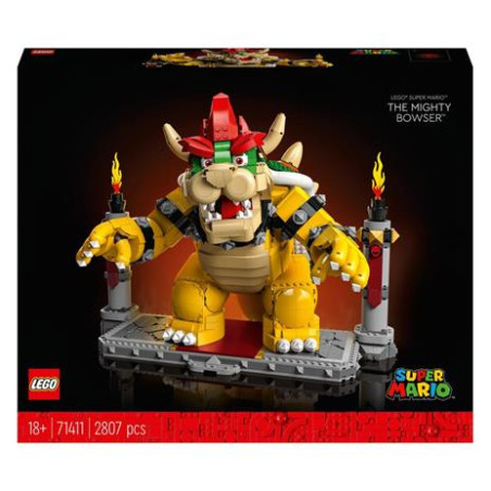 Set di costruzioni per adulti lego super mario 71411 il potente bowser
