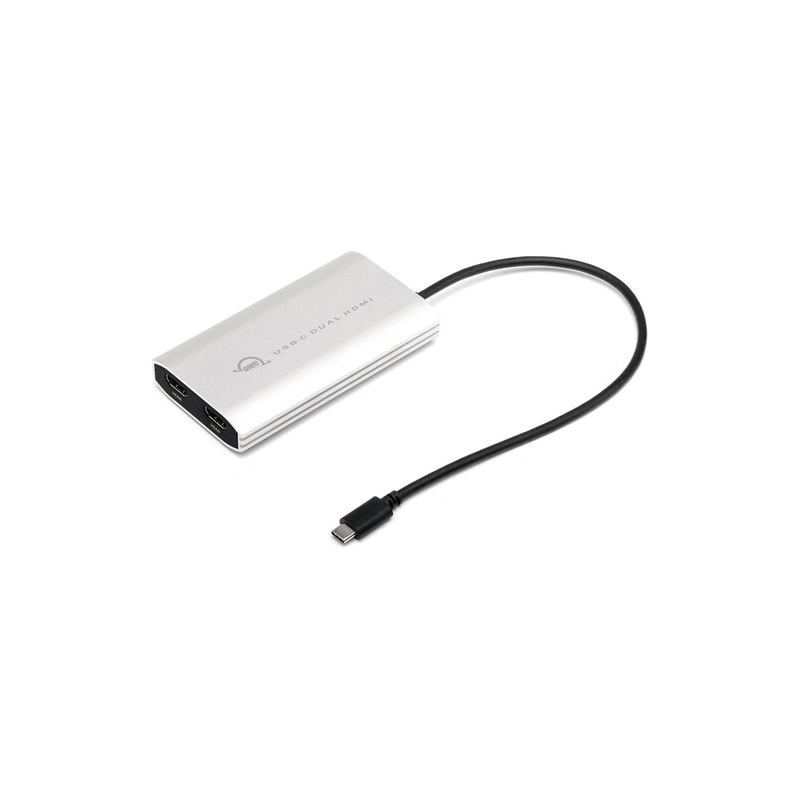 Adattatore displayport owc usb-c a doppio hdmi 4k argento-nero