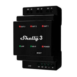 Interruttore rele' shelly pro 3 trifase a 3 canali nero [shelly_pro3]