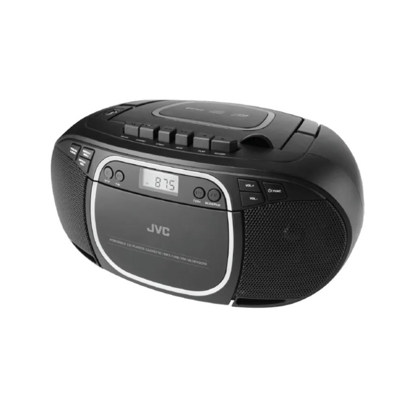 Radio portatile jvc rce451b con lettore cd bluetooth/aux/mp3/nero