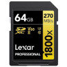 64gb scheda sdxc lexar professional1800x uhs-ii u3 v60 oro [lsd1800064g-bnnng]