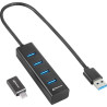 Hub usb sharkoon 4 porte usb 3.2 nero [4044951037582]