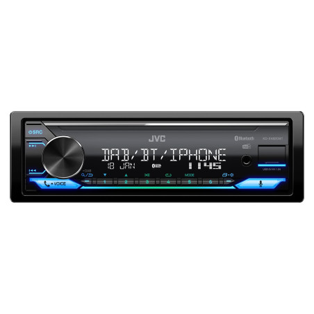 Autoradio jvc kd-x482dbt android/ios/dab+/bluetooth/usb/aux2.5v