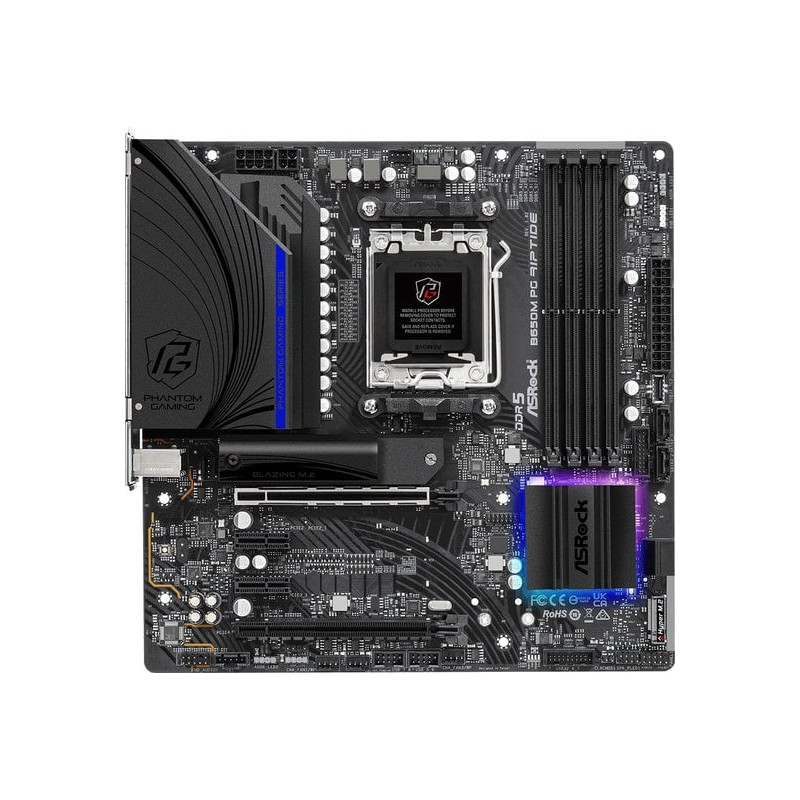 Scheda madre asrock am5 128gb 4xddr5 4xsata3 matx nero [b650m pg