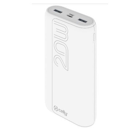 Batteria portatile celly pd20w powerbank pd20w 20000mah/bianco [pbpd20000evowh]