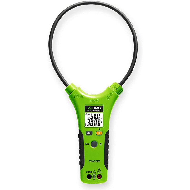Pinza amperometrica kps flessibile con bluetooth ac 3000a/nero/verde