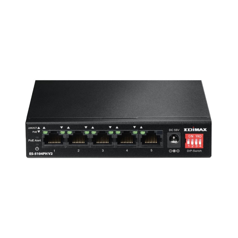 Switch edimax es-5104ph v2 fast ethernet 10/100 4 porte poe+