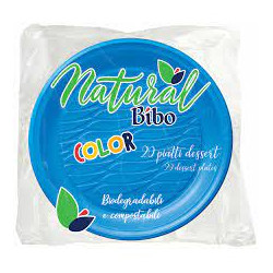 Piatto dessert natural bibo pz 20 azzurro [5587909]
