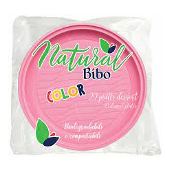Piatto dessert natural bibo pz 20 rosa [5587915]