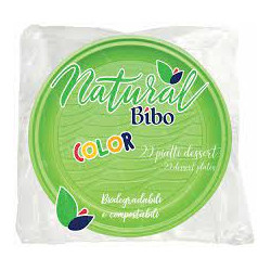 Piatto dessert natural bibo pz 20 verde [5587908]
