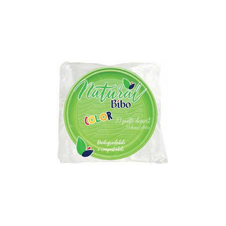 Piatto dessert natural bibo pz 20 verde [5587908]