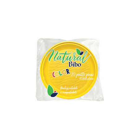 Piatto dessert natural bibo pz 20 giallo [5585903]