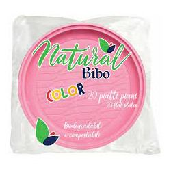 Piatto dessert natural bibo pz 20 rosa [5585915]
