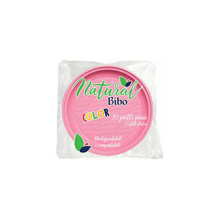 Piatto dessert natural bibo pz 20 rosa [5585915]