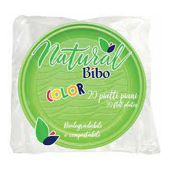 Piatto dessert natural bibo pz 20 verde [5585908]