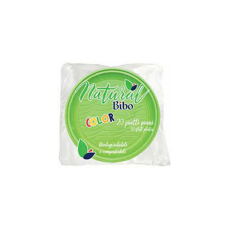Piatto dessert natural bibo pz 20 verde [5585908]