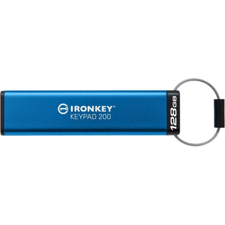 Pen drive 128gb kingston ironkey keypad 200 usb 3.2 gen1 aes 256bit
