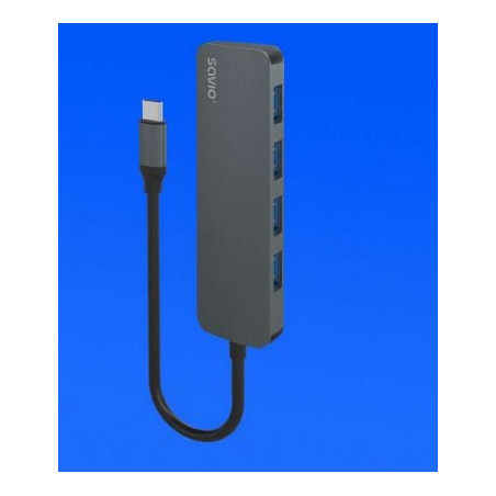 Hub usb savio ak-54 hub 4 porte usb-c 3.1 gen1 grigio [nusaous4psak054]