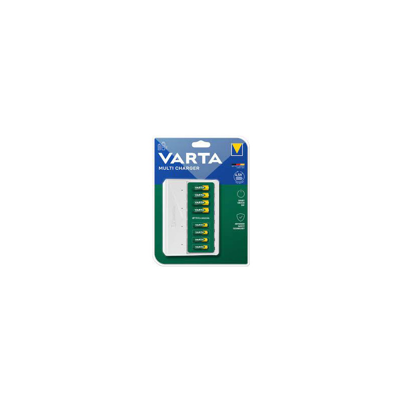 Caricabatterie varta multi charger per 8 batterie bianco [57659101401]