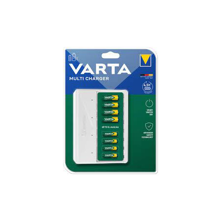 Caricabatterie varta multi charger per 8 batterie bianco [57659101401]