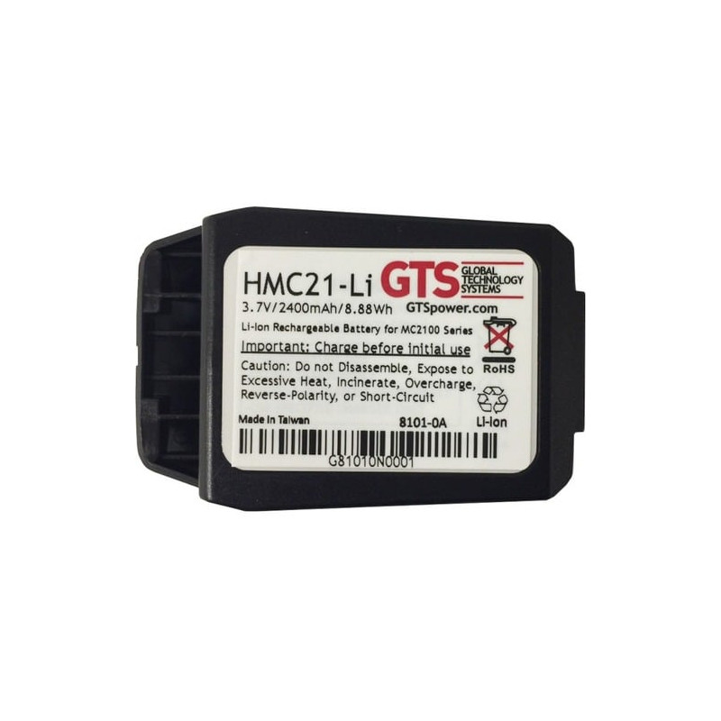 Batteria gts mc2100 per scanner codici a barre 3.7v 2400mah nero