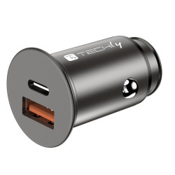 Alimentatore da auto techly iusb2-car5-ac38w usb-a/usb-c