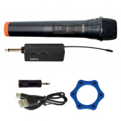 Microfono karma set 169 microfono wireless a batteria vhf nero