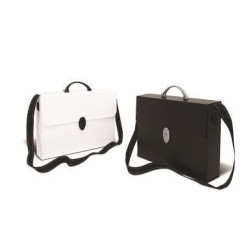 Valigetta favorit a tracolla in polipropilene 27x37.5x8cm nero/bianco