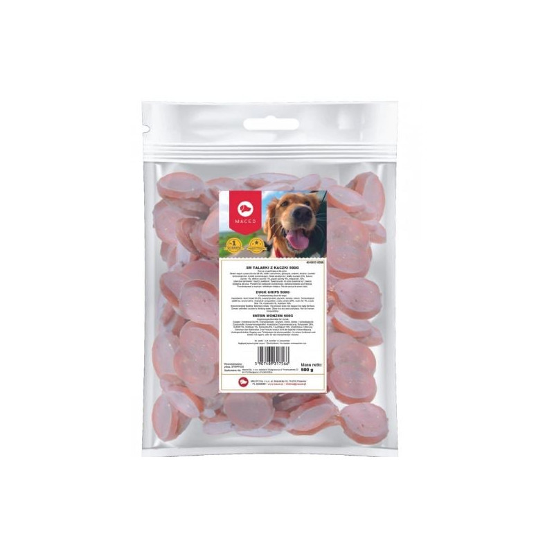 Cibo secco maced fettine di anatra snack per cani 500g