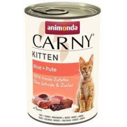 Cibo umido per gatti animonda carny kitten manzo + tacchino latta