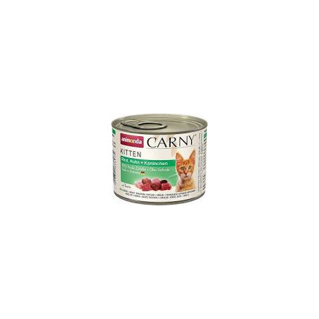 Cibo umido per gatti carny kitten manzo + pollo + coniglio 200g