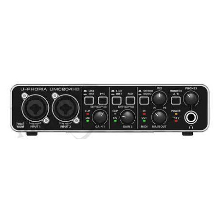 Scheda audio esterna behringer umc204hd umc 204hd 24-bit/192khz