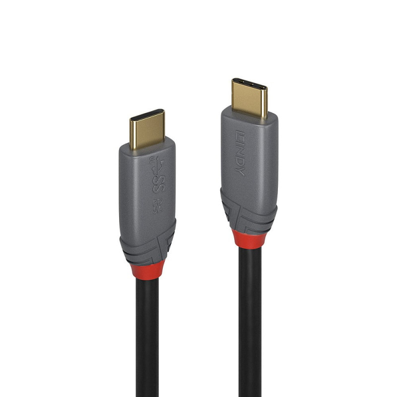 Cavo usb lindy tipo-c 3.2 m/m linea anthra 0.5m/grigio/nero [36900]