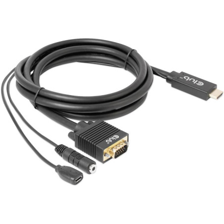 Cavo adattatore club 3d hdmi/jack/usb micro-b/vga 28awg 2m nero