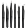 kit 6 pinzette di precisione a punta piatta a croce e antistatiche