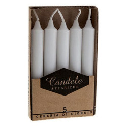 Candele steariche cereria di giorgio 406 5pz bianco [406]